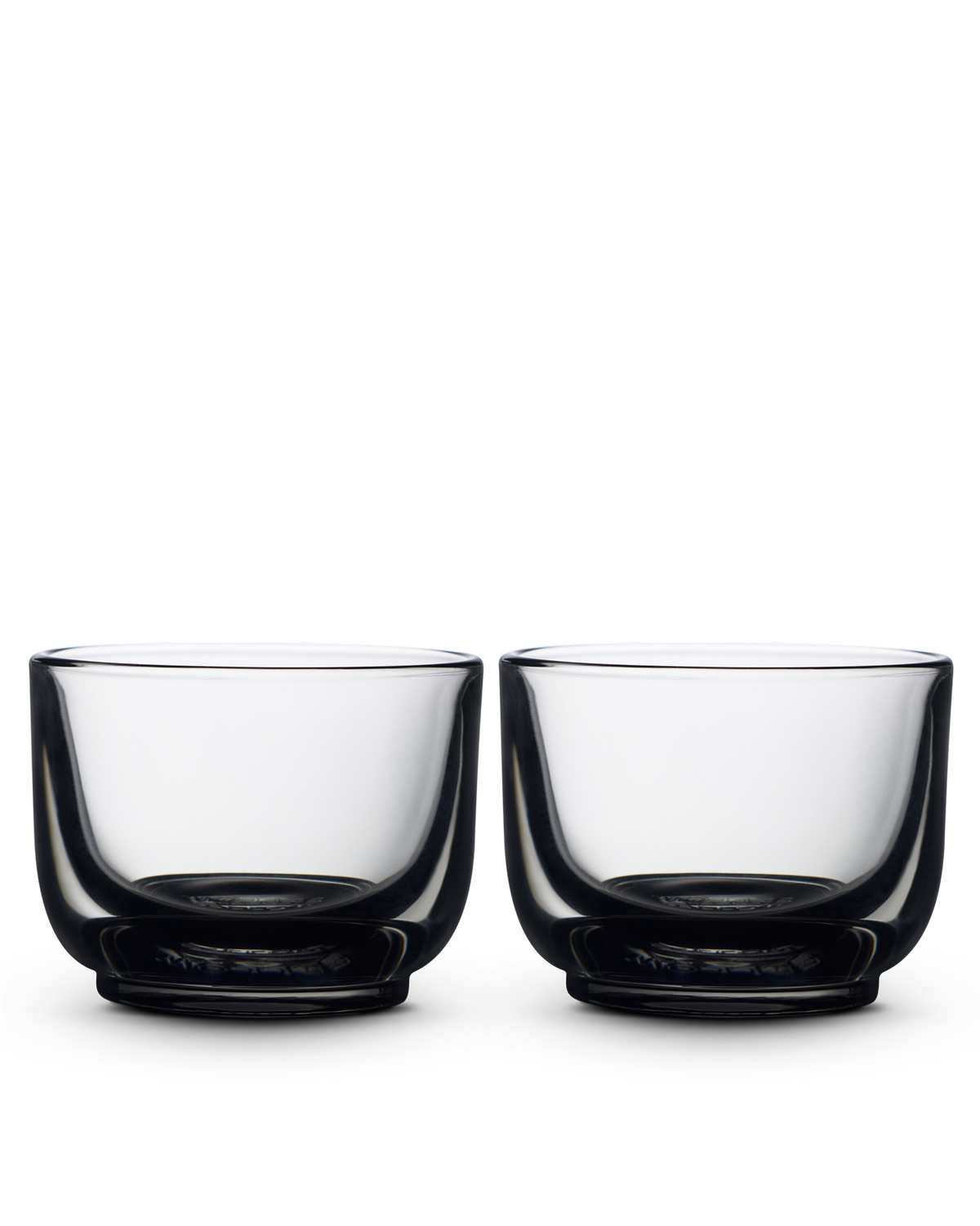 Two Pirch Espresso Glasses by Fellow are placed side by side on a plain white background.