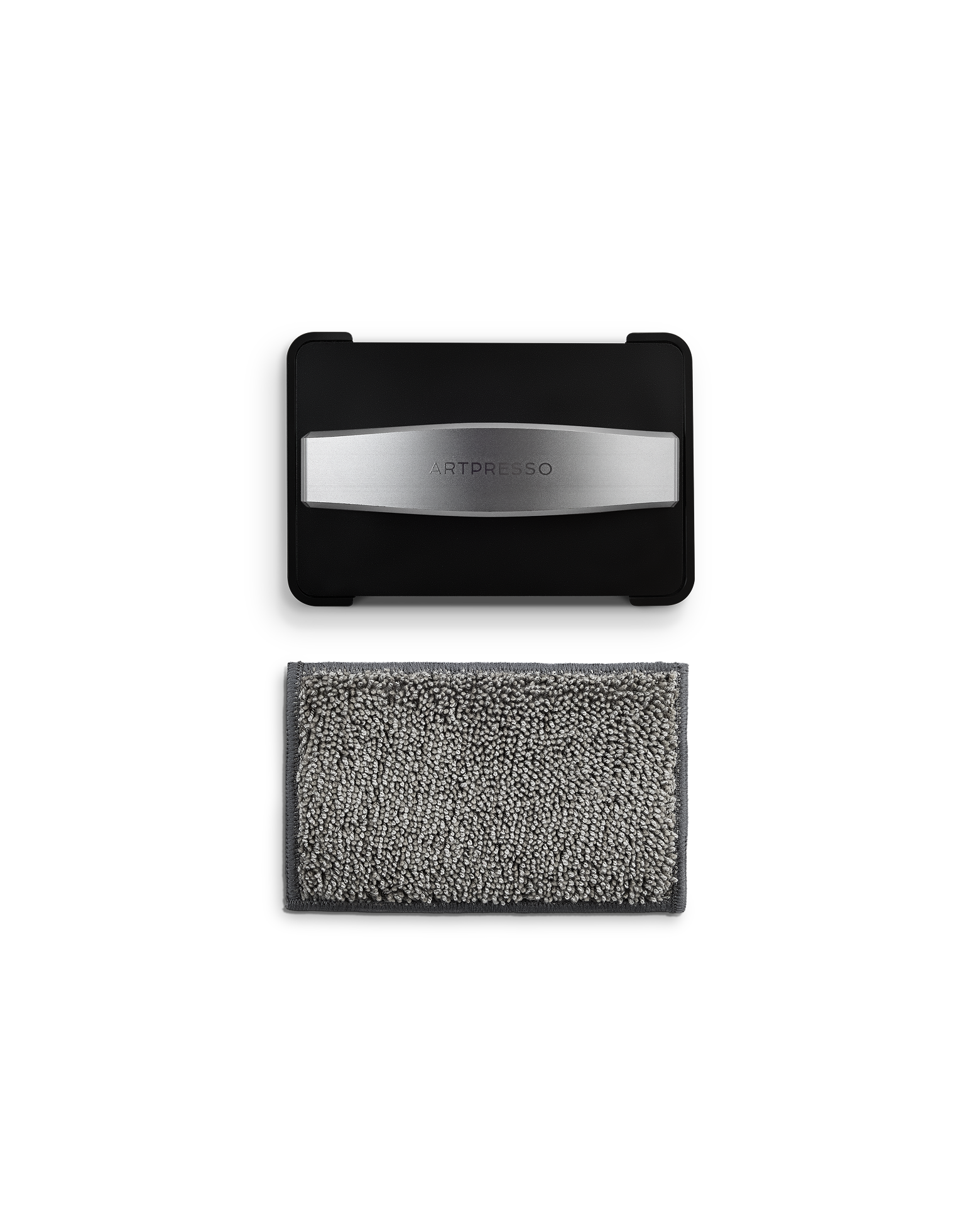 Fellow Artpresso Drain Tray Pro: black & silver cleaning tool with detachable gray pad.