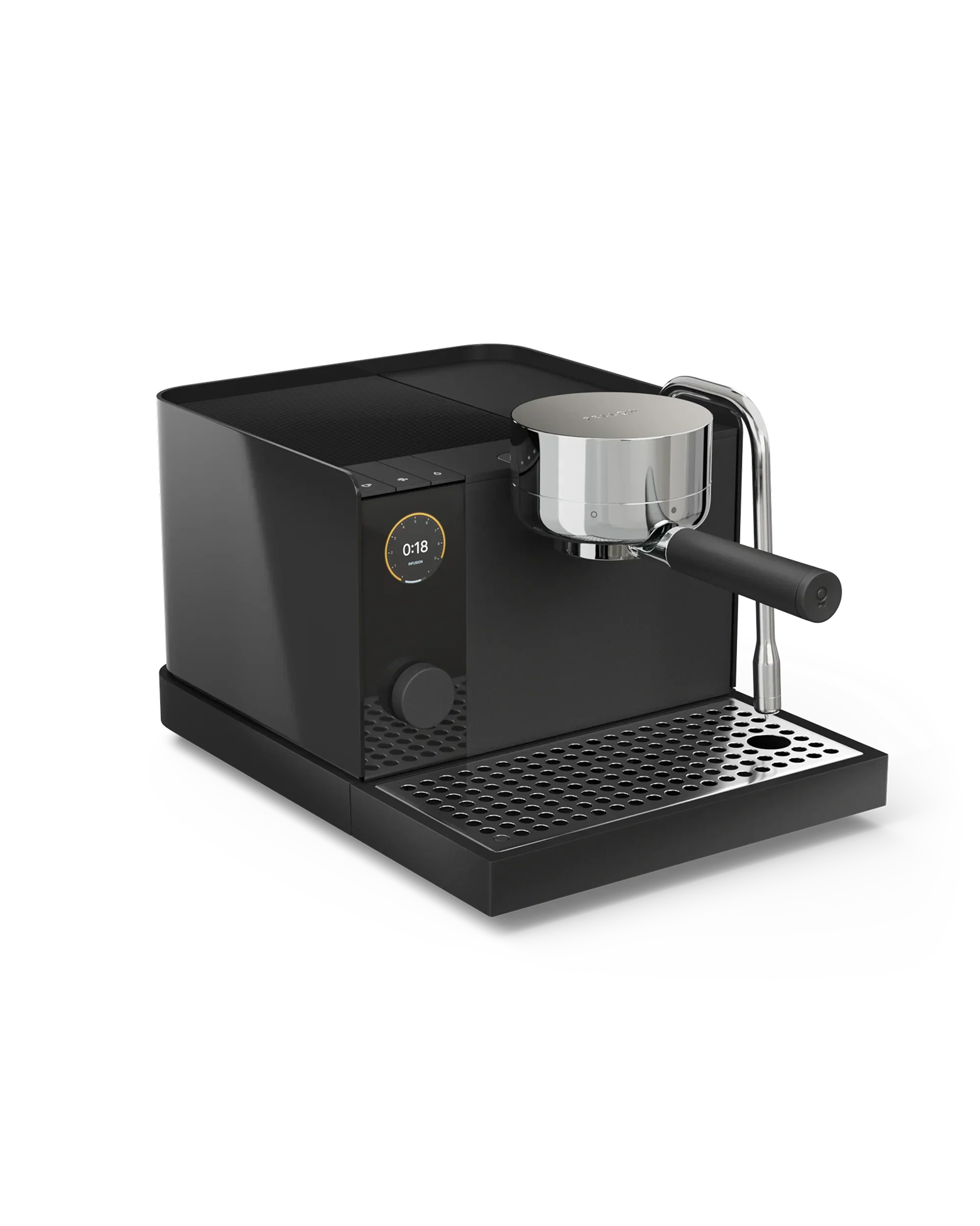 Fellow Espresso Series 1: sleek black machine with pressure control and a digital display.