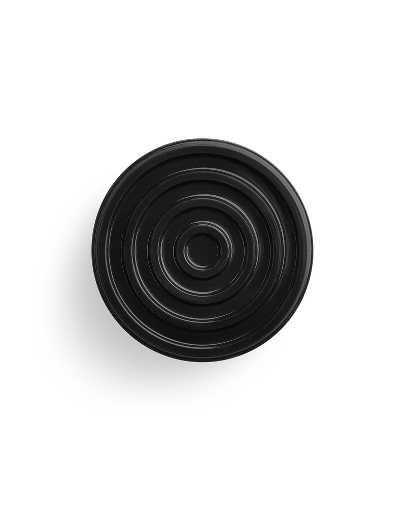 Fellow Espresso Series 1 Base Foot, black with ridges, shown on white background.