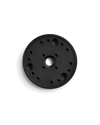 Fellow Espresso Series 1 Dispersion Block—round black plastic with multiple holes, top view.