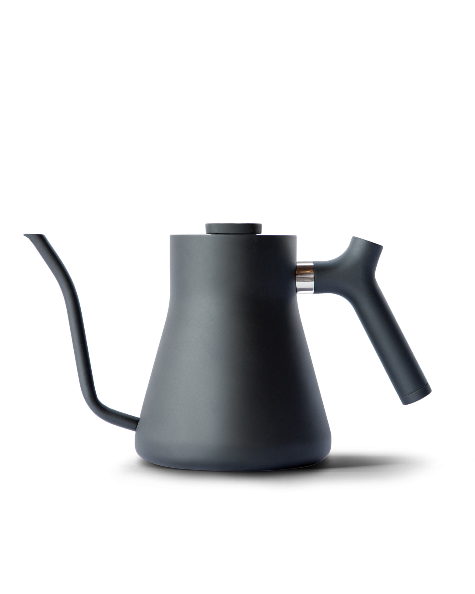 Fellow Stagg Pour-Over Kettle: matte black, precision spout, minimalist design on white.