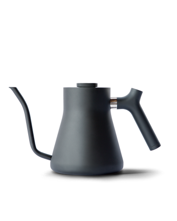 Fellow Stagg Pour-Over Kettle: matte black, precision spout, minimalist design on white.