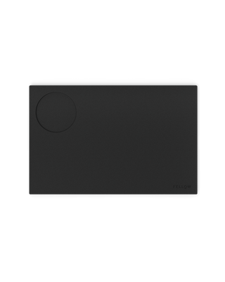 Fellow Espresso Tamping Mat: rectangular silicone mat with circular indentation for espresso.