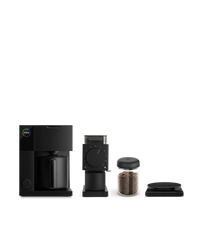 Fellow The Big Aiden Bundle: coffee maker, grinder, beans & scale, shown in white.