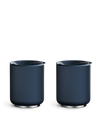 Two Fellow Picnic Tumbler Sets in Stone Blue on a plain, light background.